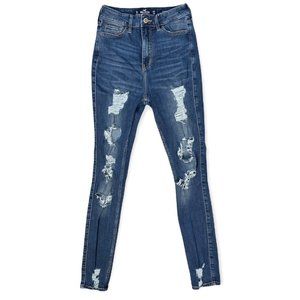 Distressed Hollister Curvy Ultra High-Rise Super Skinny Size 1 Regular W25 L30